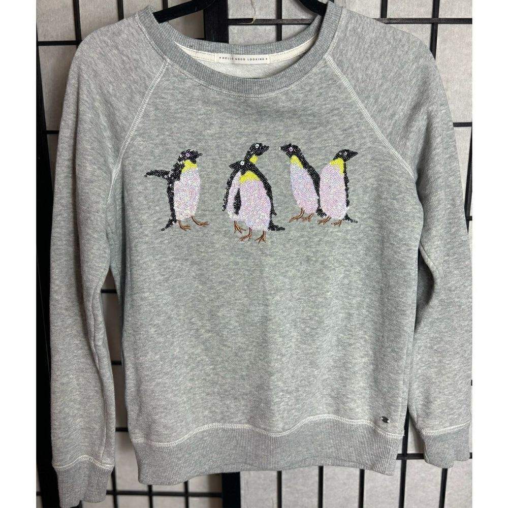 Americaneagle Gray Sequin Penguinsweatshirt - image 1
